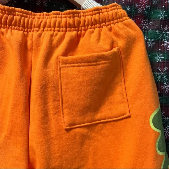 SpSder Bubble Green Lettering Print OrangeSweatpants